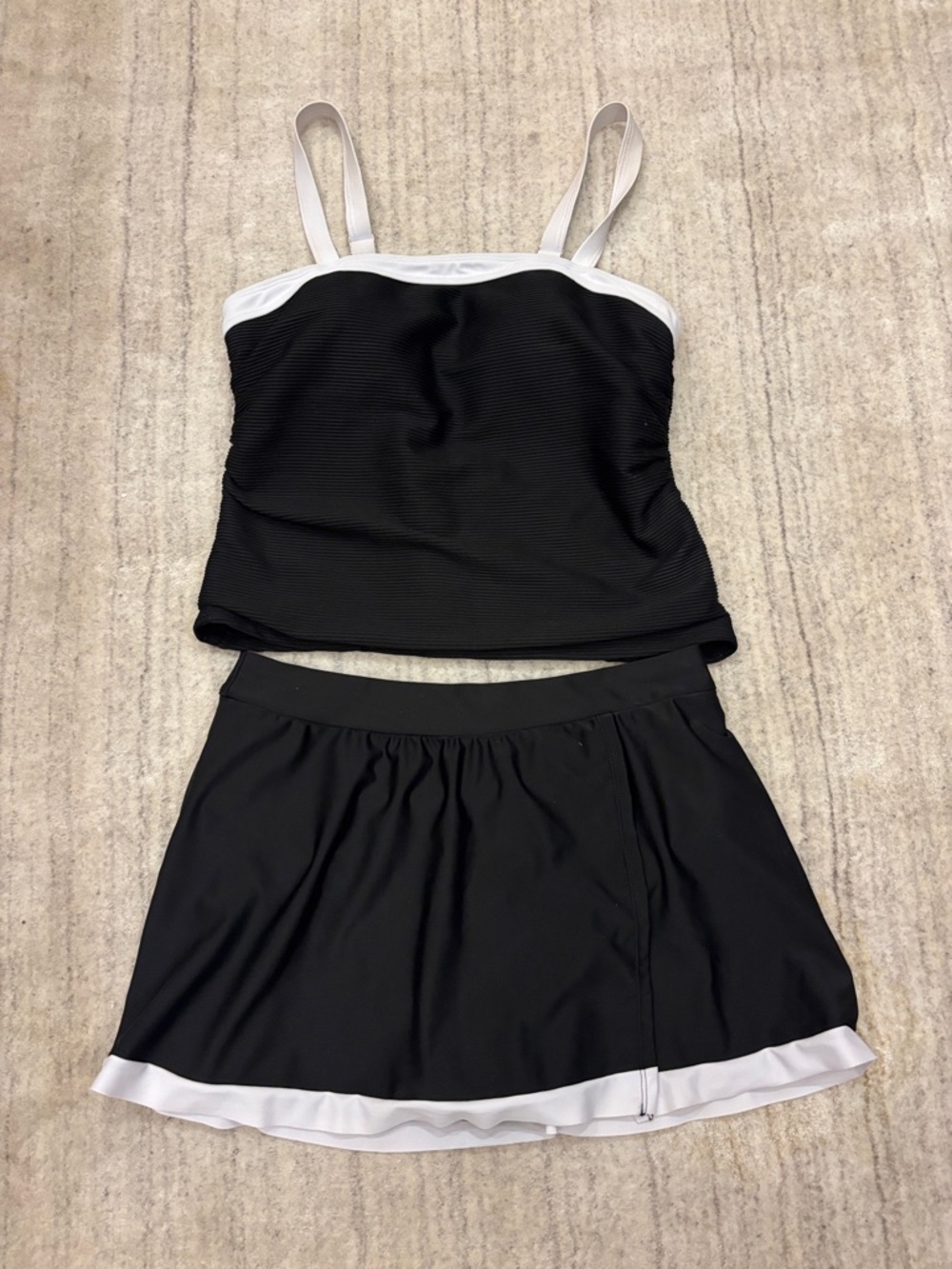 Black and White Athletic Skirt - Women